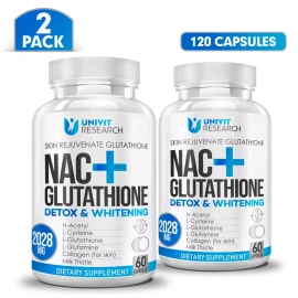 UNIVIT RESEARCH NAC Glutathione Skin Whitening Bleaching Anti-Agin Acne Scar & Dark Spot Remover