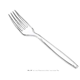 100 Clear Plastic Forks Strong Heavy Duty (Washable & Reusable)
