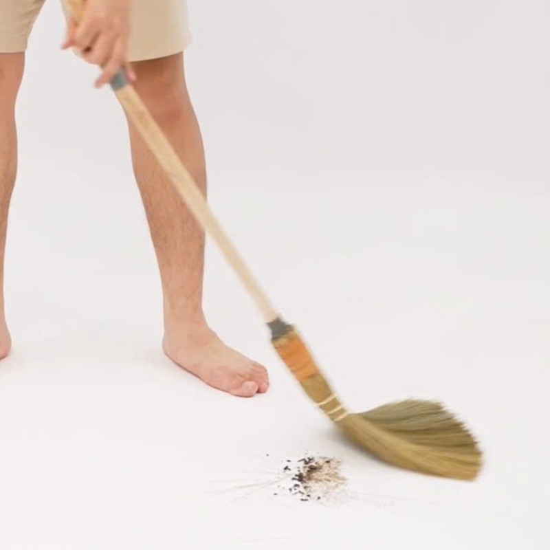 BMart Home Vietnamese Broom, Long Handle Indoor & Outdoor Floor