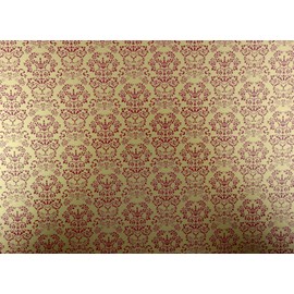 Melody Jane Dolls House Renaissance Red on Gold Miniature Print 1:12 Scale Wallpaper