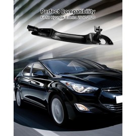 Vaticas Front Left Exterior Door Handle and Door Lock Cylinder Kit Fit for Hyundai Elantra 2017-2020 Replace 82651-F2010 82652-F2010 81970-F0000 81970-F2B00 81970-F2A00 82651F0010 Black with 2 Keys