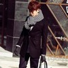 CHROME CRANE MF002 Scarf, Houndstooth Pattern, Knit, Cold Protection, Casual
