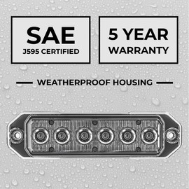 SpeedTech Lights Z-6 TIR LED Surface Mount Brake Light – 12 LEDs 18W Grille Beacon for Police, Tow, Construction, Service, Plow & Emergency Vehicles (Amber/Green)