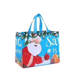 Large Christmas Gift Bags, 12.5" x 9.9" x 6.7", Reusable Christmas Shopping Bags with Handles, pack of 8 non woven christmas gift bags,reusable christmas tote bags, Xmas Party Supplies Decoration