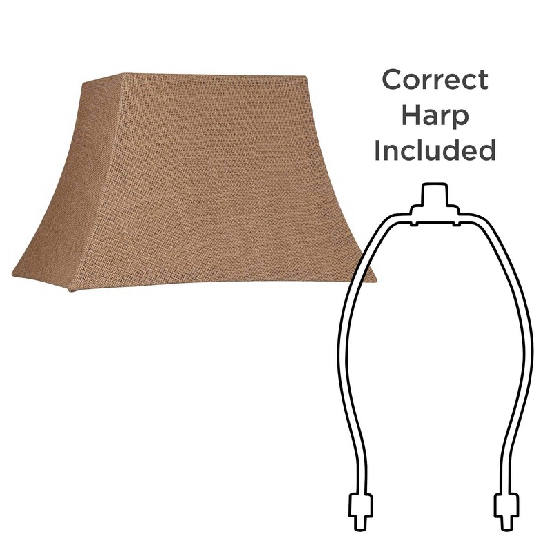 Natural Burlap Large Rectangle Lamp Shade 10" Wide x 7"