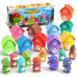 Zippytots Learning Toys for Toddlers 1 2 3 Years Old-Matching Egg Toys with Dino Finger Puppet for Montessori Learning, Counting, Stacking, Sorting-Easter Christmas Birthday Gift for Baby Boys Girls