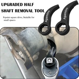 Agamino 2PCS Pry Bar Wrench Adaptor Head, Crowbar Adapter Head Tool 1/2" Ratche, Adjustable Half Shaft Removal Tool, Heavy-Duty Open-end Wrench Fit 1/2In Ratchet, Compact Pry Bar for Tight Spaces