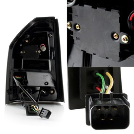 AKKON - For 2005-2007 Chrysler 300C LX SRT8 5.7L 6.1L Red Clear LED Light Tube Tail Lights Brake Lamps