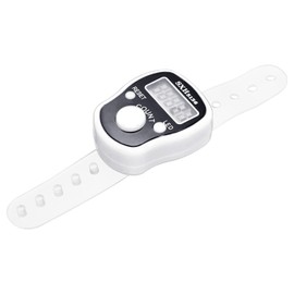sourcing map Finger Tally Counter 0-99999 5 Digital LED Display for Sports Counting, White