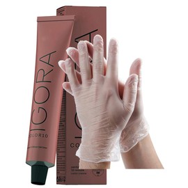 Igora Color 10-7-00 Medium Blonde Natural Extra Permanent Hair Color 2 Fl Oz with Clear Powdered Medium Vinyl Gloves (Bundle)