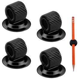 vcsjw Stifthalter Clips,Edelstahl Stifthalter Clip,Metallstifthalter Ideal,Für Zuhause, Büro, Kühlschrank (Schwarz)