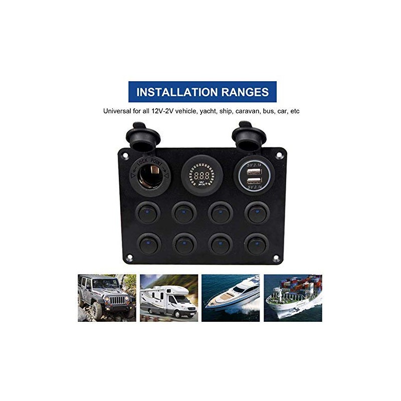 Maso - 12-24V 8 Output Double USB Socket 12V LED