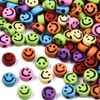 Pack of 100 Opaque Mixed Colour 7mm Round Smiley Face