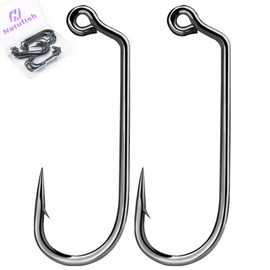 Natufish 60 Degree Jig Hooks 25Pcs Inline Jig Hook,Fishing Long Shank Hooks Jig Maker for Freshwater Saltwater Fly Tying Size 6#
