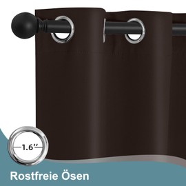 Lapalife Blackout Door Curtain with Eyelets, Room Darkening, Thermal Insulated Curtain Drape for Doors and Windows for Windows and Doors, Thermal Insulating, Home and Decoration, 132 x 203 cm, Brown