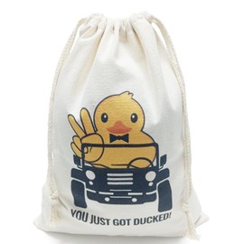 Dinggaogao Ducks for Ducking Drawstring Duck Bag Canvas Backpack Ducking Bag 11.81 x 15.7 inches Burlap Drawstring Bag