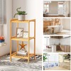 kinbor 3-Tier Bamboo Shelf Freestanding - Space-Saving Bathroom Standing Shelf