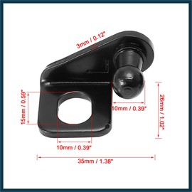 TUCKBOLD 1 Pair 10mm Car Ball Studs Mounting Brackets Black for Gas Struts Shocks 35x26x20mm Automotive Parts