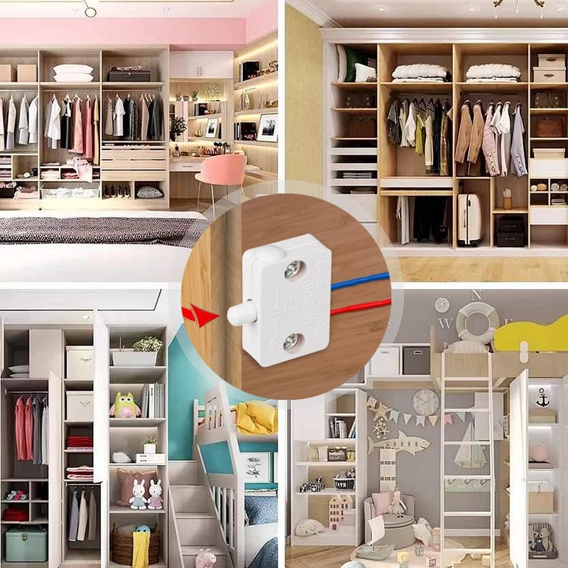 2 Pack Cupboard Door Switch 1A 250V Cupboard Light Control