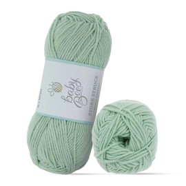 Baby Bee 4 - Medium Yarn for Crocheting & Knitting – Soft Yarn Skein – 208 Yards of Tencel & Acrylic Yarn for Crocheting Blankets, Hats, & More – Craft Supplies for Handcrafting, Mint Charm