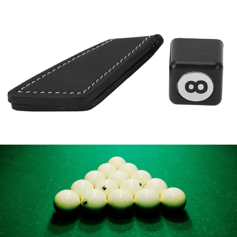Magnetic Billiard Chalk Holder Aluminium Alloy Black with Leather Belt