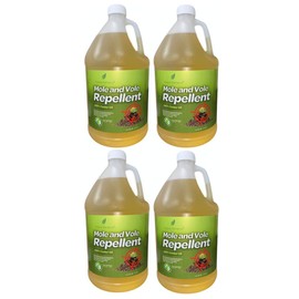 Natural Elements Mole and Vole Repellent | 100% Castor Oil | Pet Safe and Non Toxic (4 Gallons)