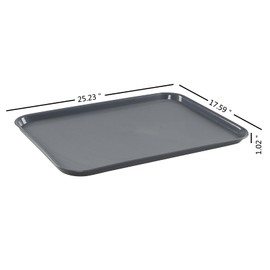 Ponpong Gray Large Plastic Trays, Multi-Purpose Boot Trays, 25.23" x 17.59", 6 Packs