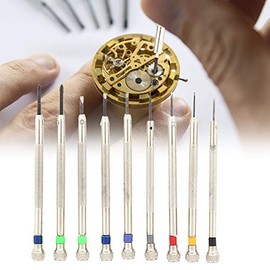 9Pcs Juego de Destornilladores Herramientas del Kit, Destornilladores Planos de Cobre Para ReparacióN de PrecisióN Relojes Herramienta de ReparacióN Para JoyeríA de Relojes 0.6mm-2.0mm