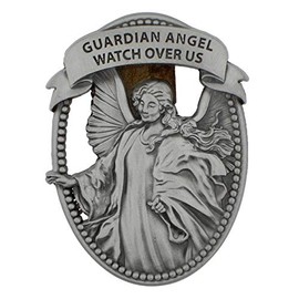 Guardian Angel Visor Clip | Guardian Angel Watch Over Us | Great Christian Gift for New Drivers and Travelers | Religious Car Decor | Made of Sturdy Metal