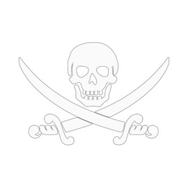 Jolly Roger Pirate Flag Car Sticker Skull and Bones Vinyl Decal