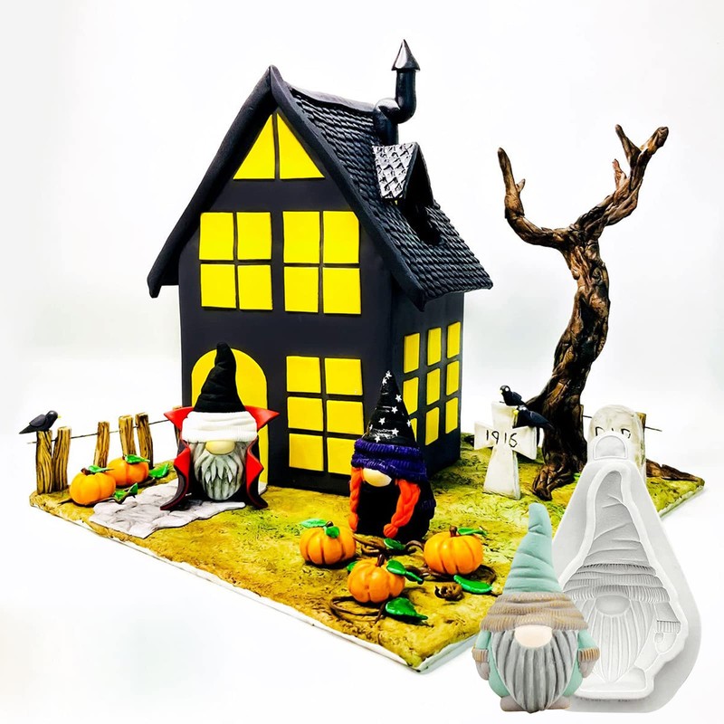 Christmas Gnome Doll Fondant Mold Grey