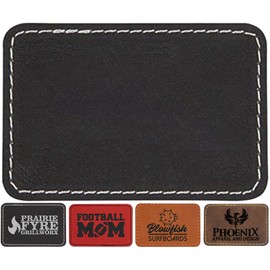 Black Leather Patches for Hats,Blank Laser Engraving Leatherette Sheets,Laserable Engraver Faux Leather with Heat Press Adhesive Iron-on,Laser Engraver Leather Material(30 Pcs/Rectangle/3 in×2 in)