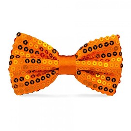 cravateSlim Sequin Orange Bow Tie