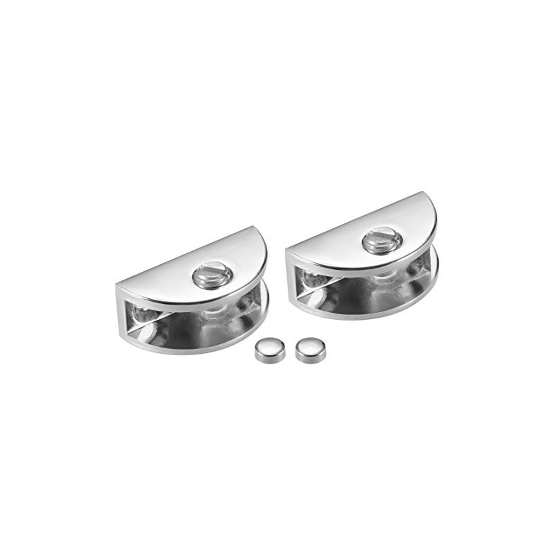 Sourcingmap Glass Shelf Brackets Zinc Alloy Clamp Clip Holder Half