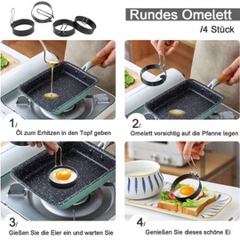 Egg Ring, 4 Pieces Stainless Steel Pancake Mould, 3 Inch Round Fried Egg Moulds, Non-Stick Fried Egg Pancakes, Omelets