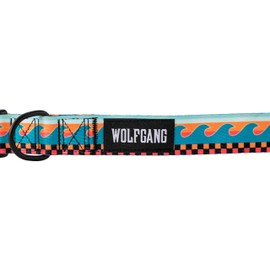 Wolfgang Heavy Duty, Adjustable Wide Venture Dog Collar with Quick Release Nylon Buckle for Walking & Training, BuenaOnda Print, Medium