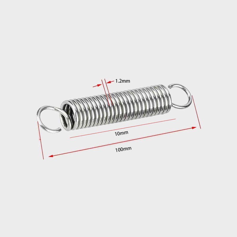 6Pcs Dual Hook Tension Spring, Wire Diameter 1.2mm, OD 10mm,