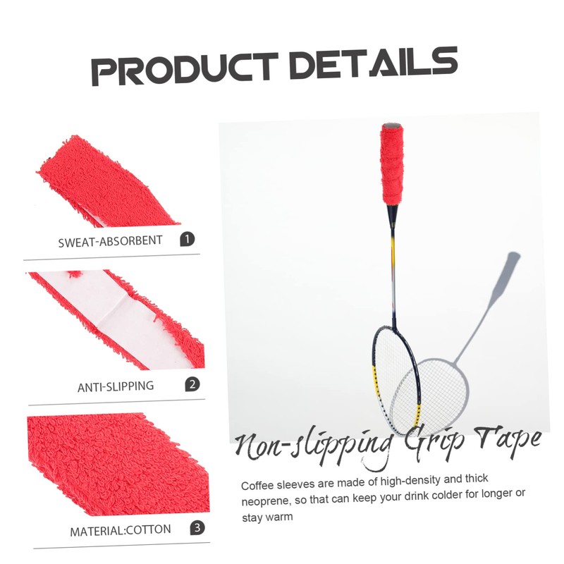 Gatuida 2Pcs Badminton Grip Tape Comfortable Cotton Handle Wrap for