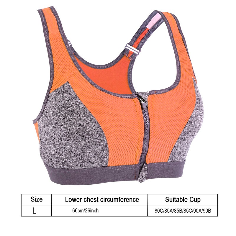 Women Yoga Fitness Zipper Stretch Workout Wireless Padded Shockproof Sports