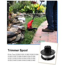 ULXIOM 88175 Trimmer Spool Line 30Ft 0.065 Inch Compatible with Toro 51256 51301 51302 51303 51304 51305, Replacement Spring and Spool Cap and Spool 88026 Fit for 10" to 15" Trimmers