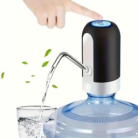 Automatic Water Dispenser Pump for 5 Gallon Bottles - Portable Operation | USB Rechargeable | Electric Pump for Home Office Camping | Leak-Proof Design | Father's Day Birthday Gift for Men Dad Husband:_Black
