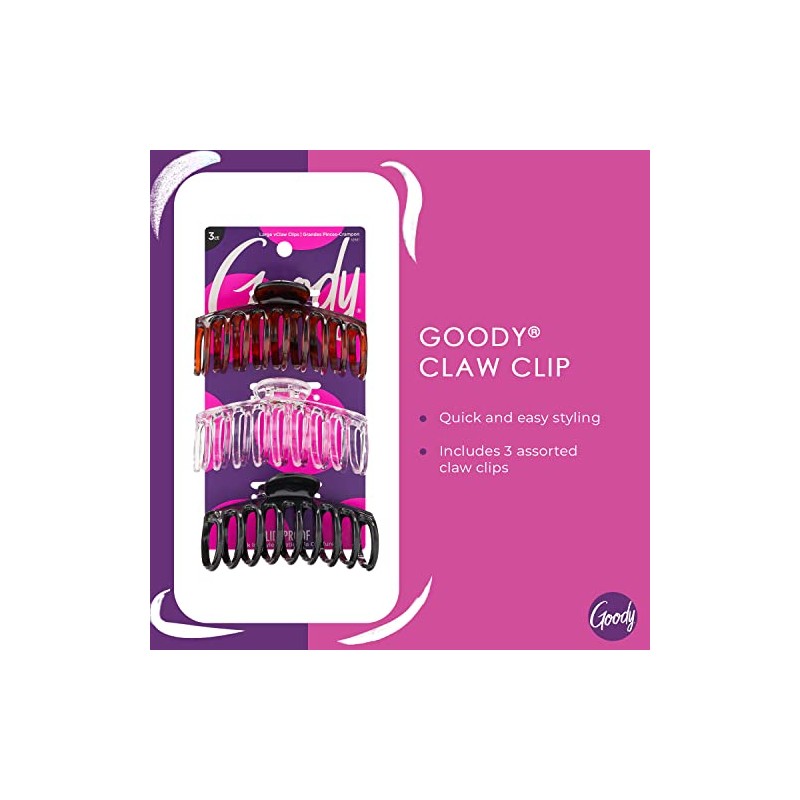 Goody Classics Medium Spiral Claw Clip 3 ea