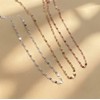 Silver 925 Necklace Shining Cutting Chain Layered Silver 41cm Gold