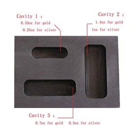 LLF Graphit-Barrenform, 1/4 1/2, 28,3 g, Goldschmelzguss, Verfeinerung auch Silber