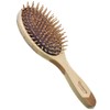 Giorgio Eco Friendly Wooden Bristle Hairbrush - Large Detangling Brush and Hair Growth Brush for Thick or Long Hair - Oval Paddle Hair Brush Made with Anti Static Beechwood, Silicone Massage Cushion