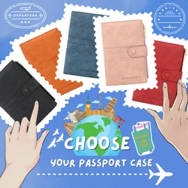 VOLAN Passport Case, Skimming, RFID Blocking, Card Storage, Men's, Women's, PASSPORT CASE, GRAY