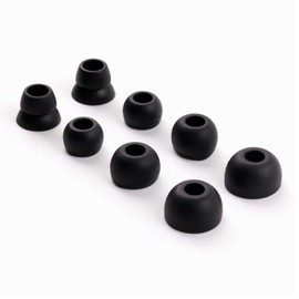 Replacement Silicone Ear Tips Earbuds Buds Set Compatible with Beats Powerbeats 2 Powerbeats 3 Wireless Beats by dre Headphones Earphones, 4 Pairs (Black)