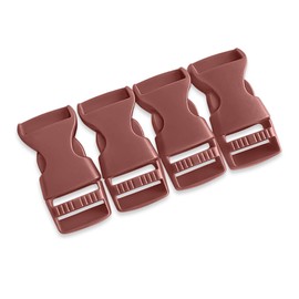 4 Pcs Brown Side Release Plastic Buckles 3/4 Inch (20mm) - Heavy Duty Quick Clips for Backpack Strap Replacement Repair, Webbing Straps, Dog Collar Buckle, Wide Paracord (King Cobra Style)