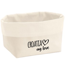 Huuraa Organiser Croatia My Love Gift 3 Litre Medium Canvas Cotton Croatia Gift Idea