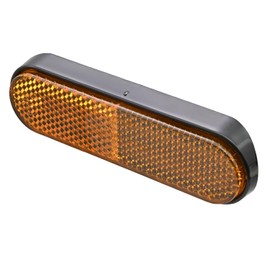 Daytona 48498 Motorcycle Reflector, For Vehicle Inspections, Side Front, Universal Reflector, Round Corner, Double-Sided Tape, Fork Mount, Amber